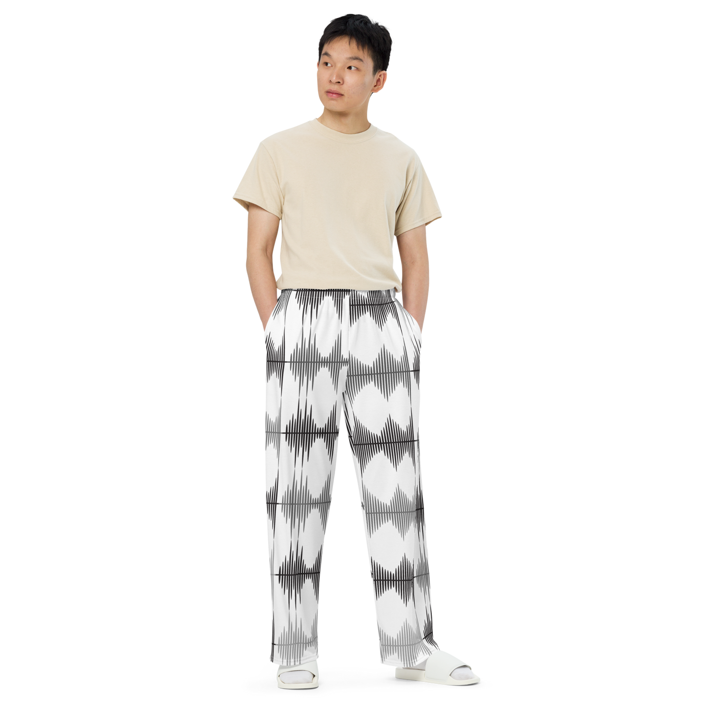 SleepSoundPeace: All-over print unisex wide-leg pants