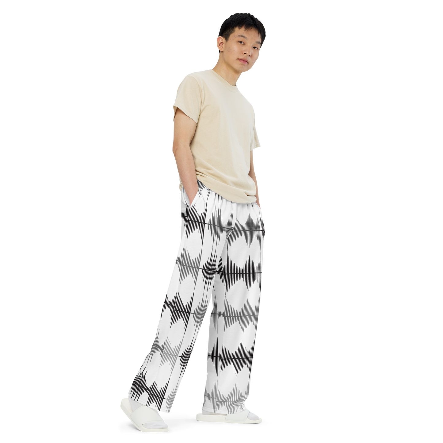 SleepSoundPeace: All-over print unisex wide-leg pants